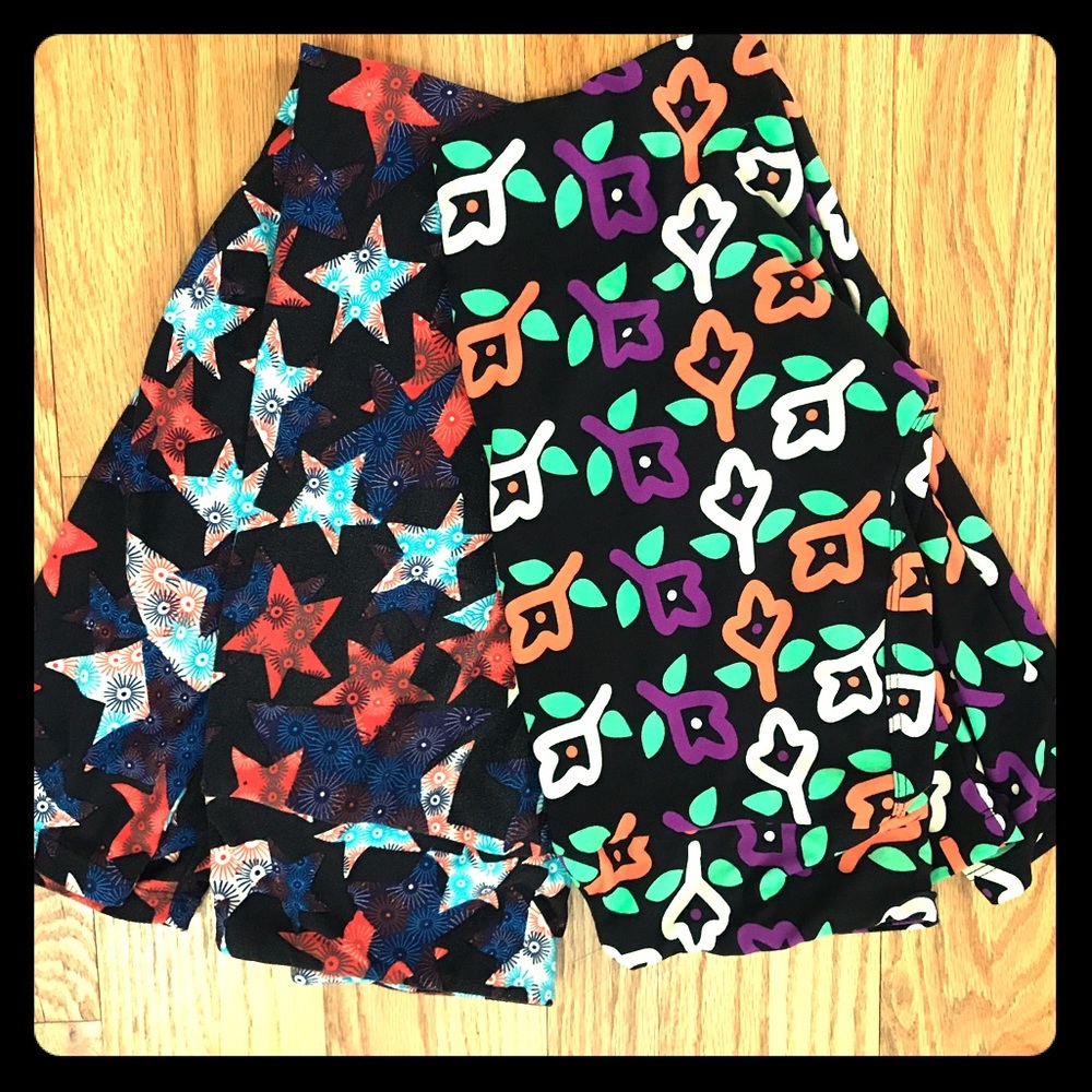 LuLaRoe Butter Soft OS Set of 2 Leggings NICE